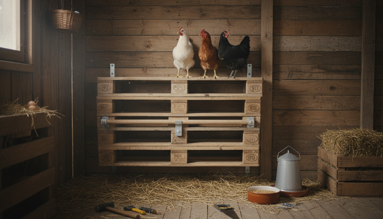 Grzędy dla kur z palet – poradnik 1 grzedy dla kur z palet poradnik